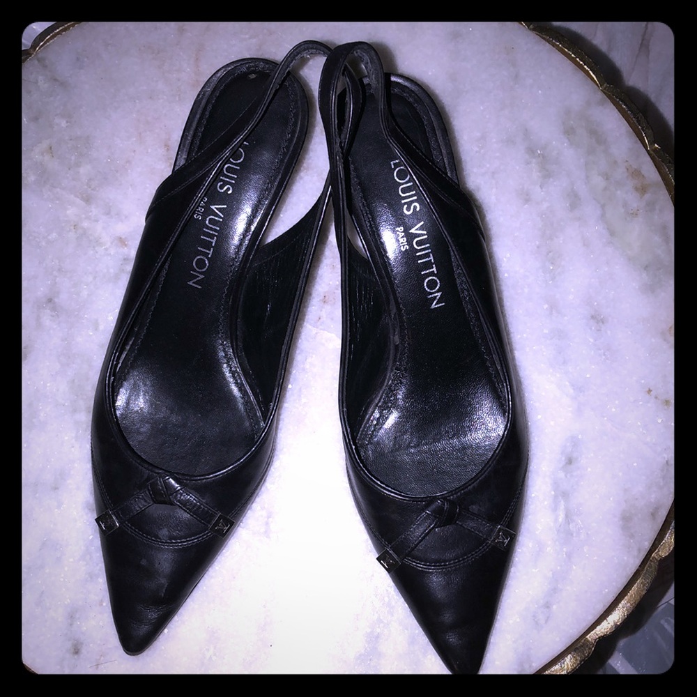 Black Louis Vuitton heels sz 35.5 made in France